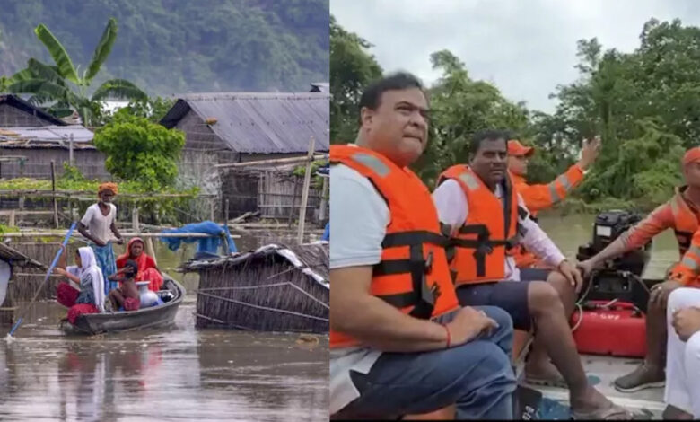 मुख्यमंत्री हिमंत बिस्वा सरमा ने बाढ़ प्रभावित इलाकों का लिया जायजा